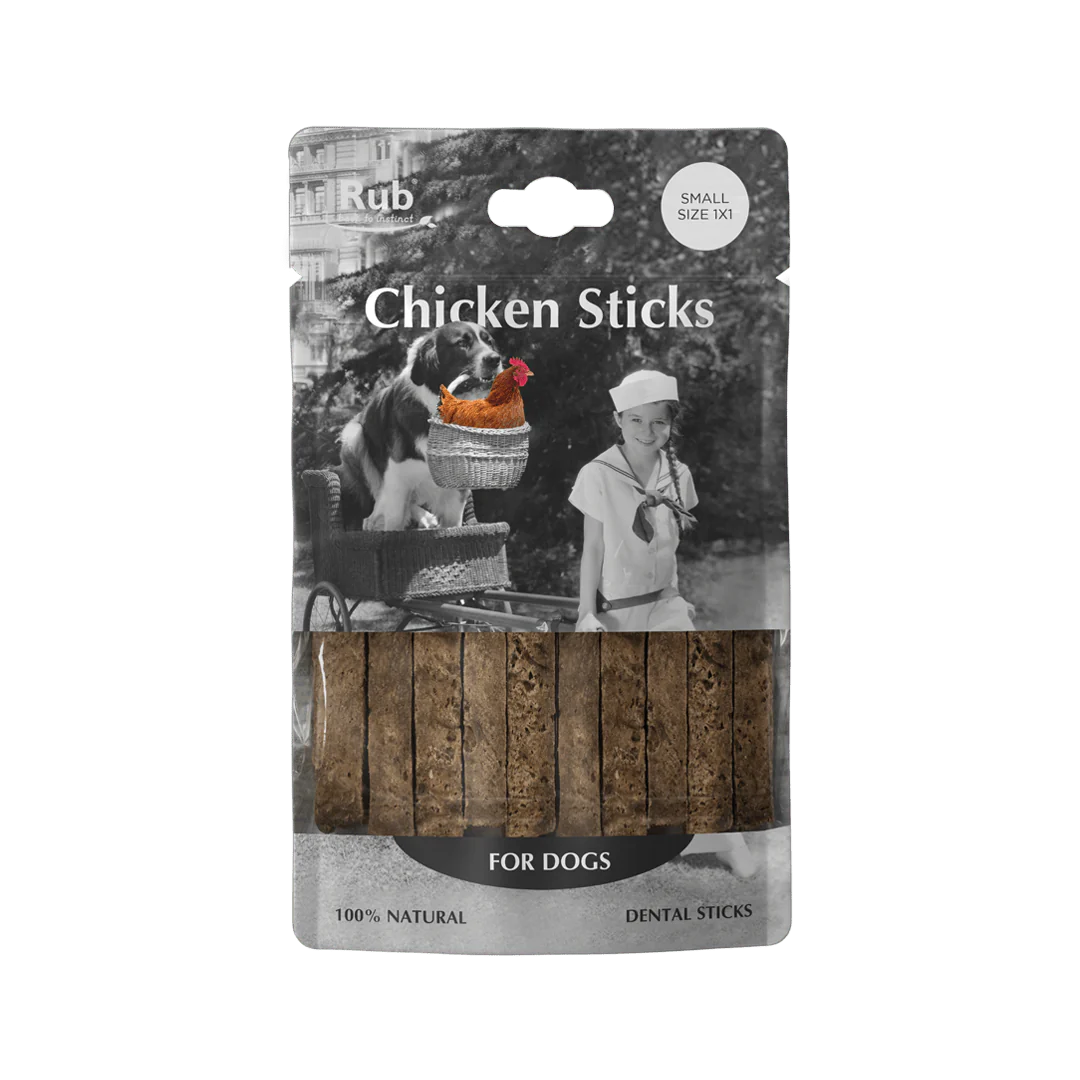 Sticks dentales Rub de pollo para perros pequeños, 100% naturales y saludables
