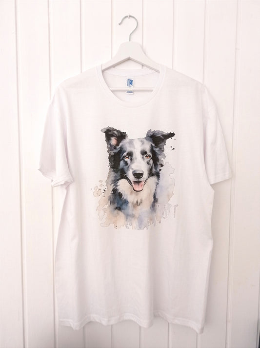 Camiseta blanca Border Collie