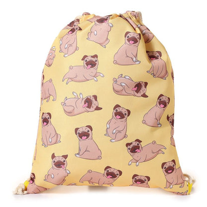 Mochila Saco con Cuerdas Perro Pug Carlino