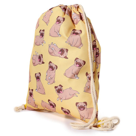 Mochila Saco con Cuerdas Perro Pug Carlino