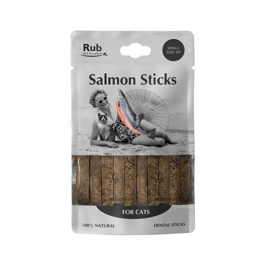 Premio Rub Stick Dental de Salmón para Gatos 100g - Regular Size 1x1