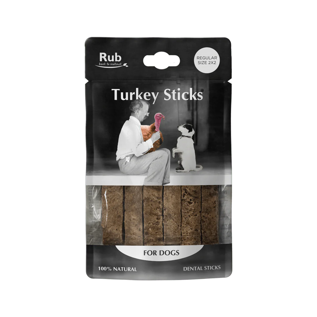 Premio Rub Stick Dental de Pavo para Perros 100g - Regular Size 2x2